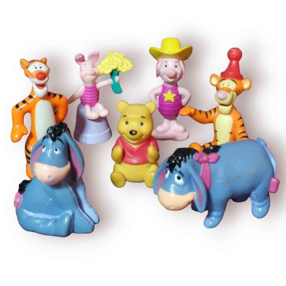 7 Winnie The Pooh Piglet Tigger Eeyore Plastic Toys - Picture 1 of 10
